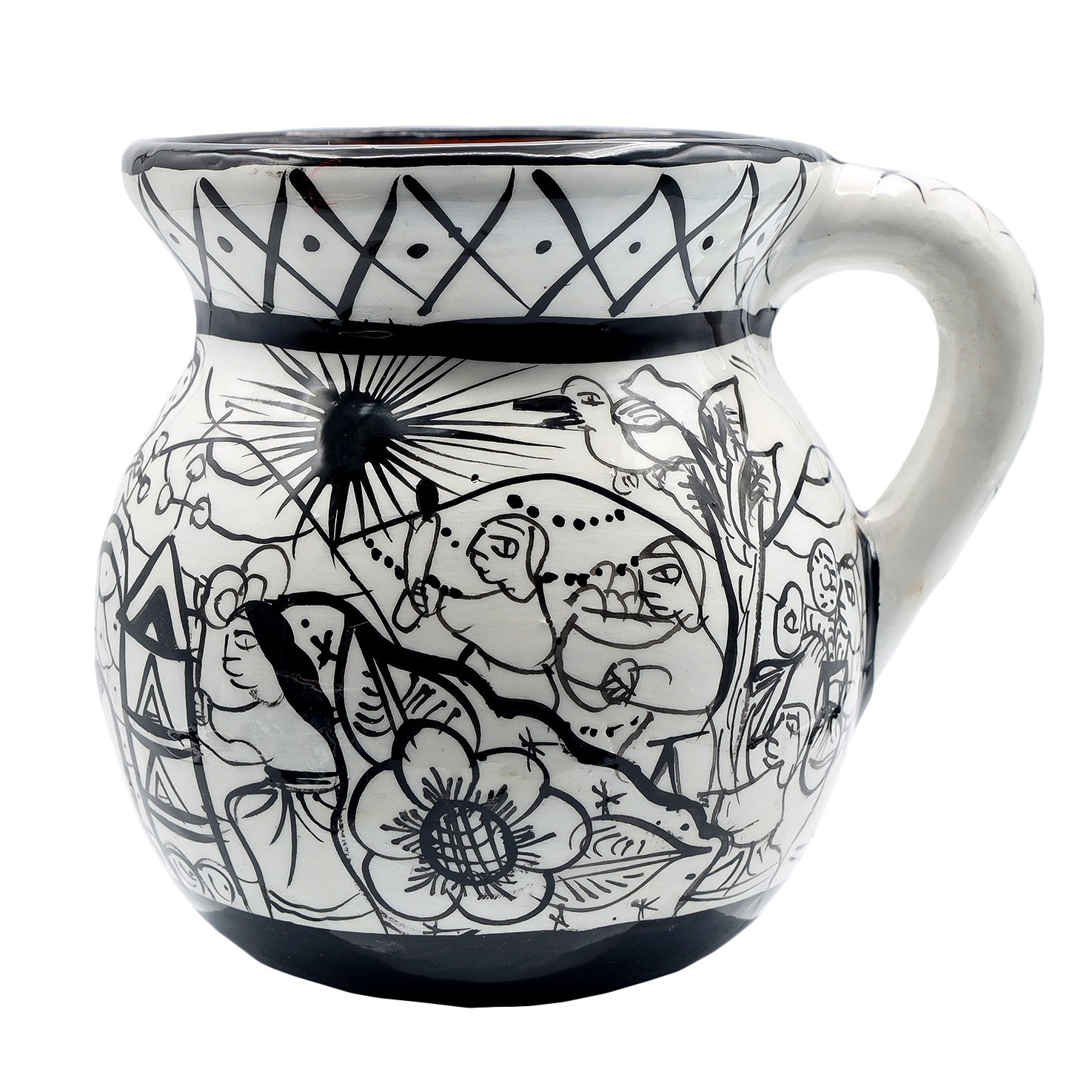 Black and White Storytelling Xalitla Clay Jarrito Mug