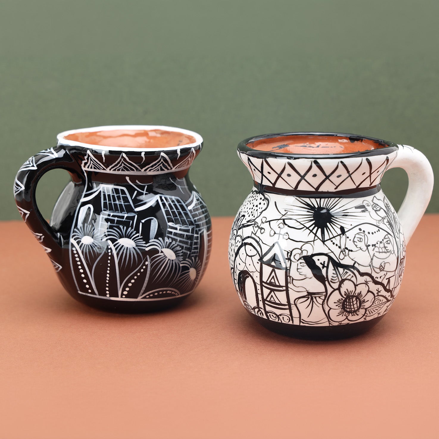 Black and White Storytelling Xalitla Clay Jarrito Mug