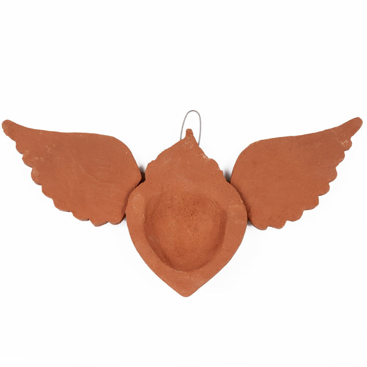 Sacred Heart Angel Wings Clay Wall Art