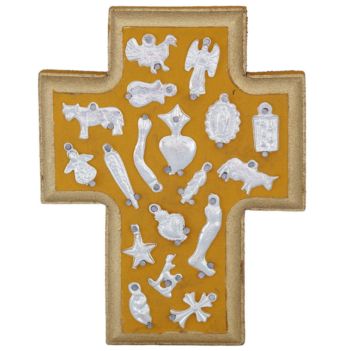 Wooden Wall Cross with Milagritos, Small