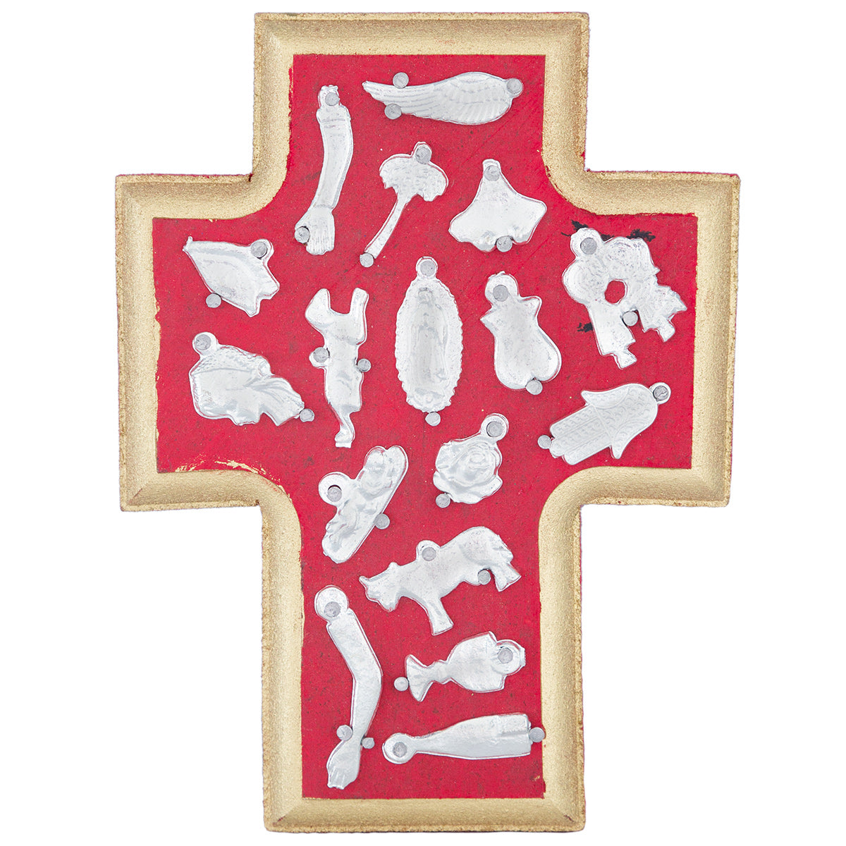 Wooden Wall Cross with Milagritos, Small