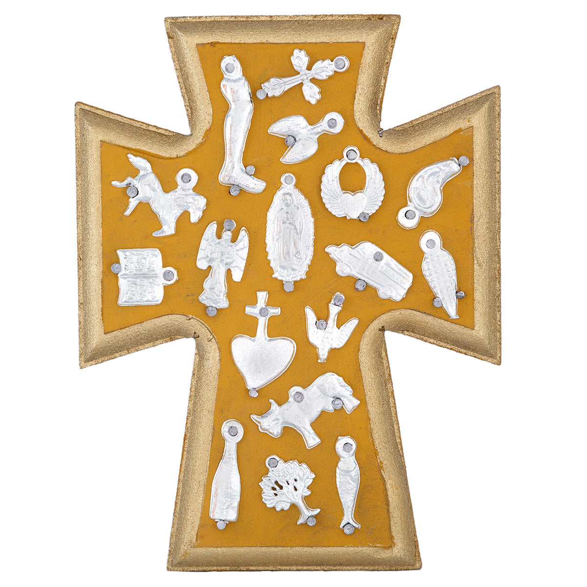 Wooden Wall Cross with Milagritos, Small