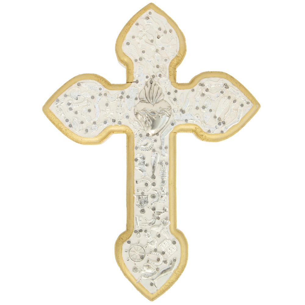 Wooden Wall Cross with Milagritos, Large