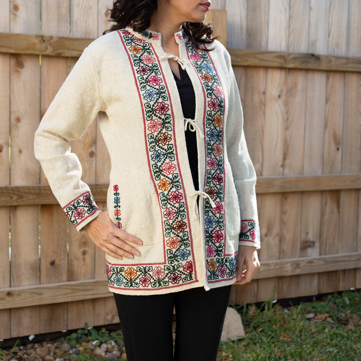 Tanamacoyan Embroidered Wool/Cotton Coat