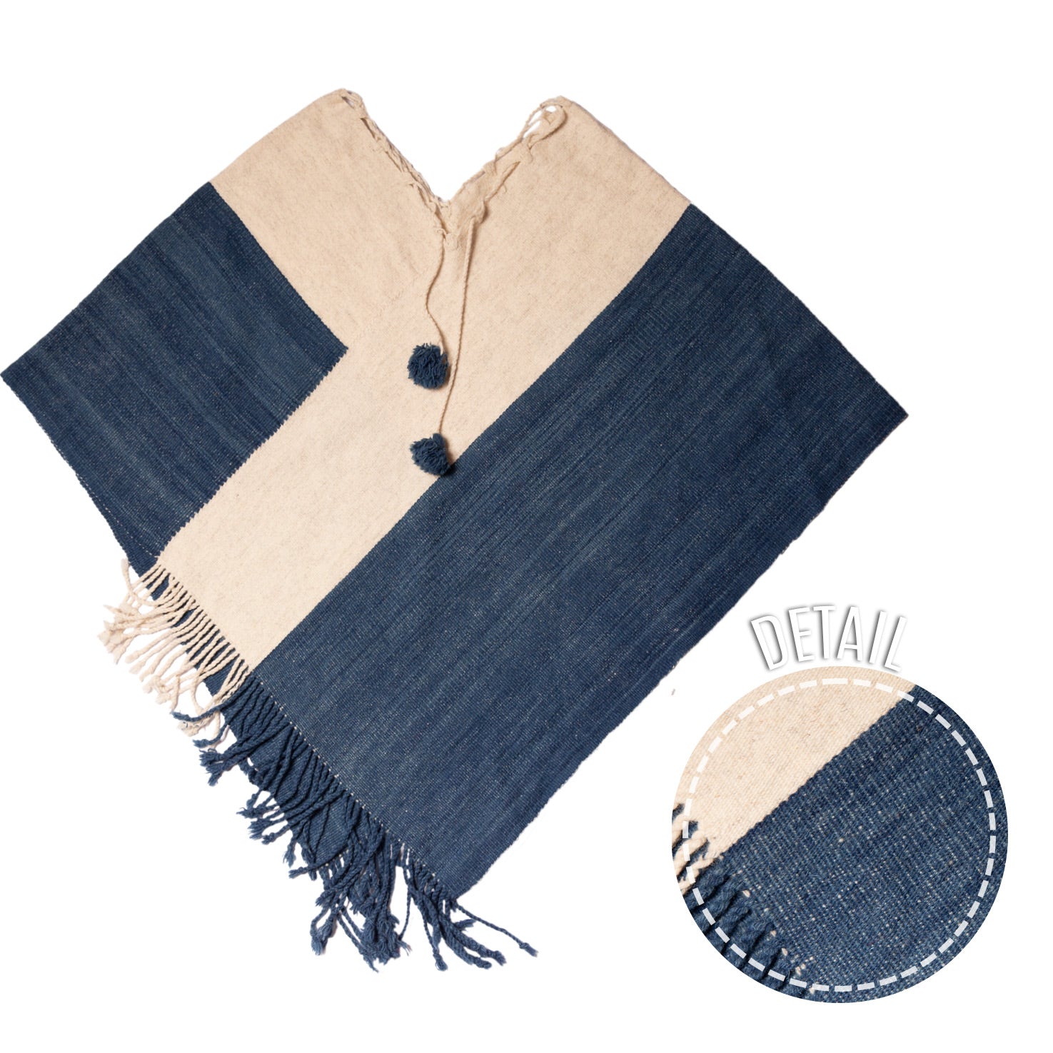 Naturally Dyed Wool Quexquemitl | Lolo Mercadito