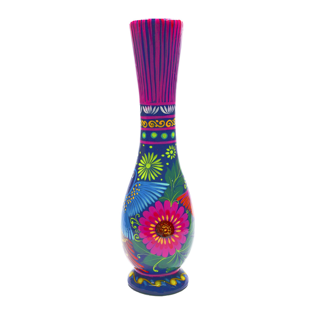 Xalitla Long Neck Hand-Painted Vase