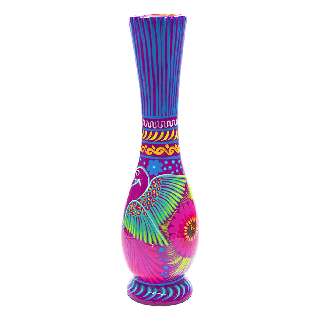 Xalitla Long Neck Hand-Painted Vase