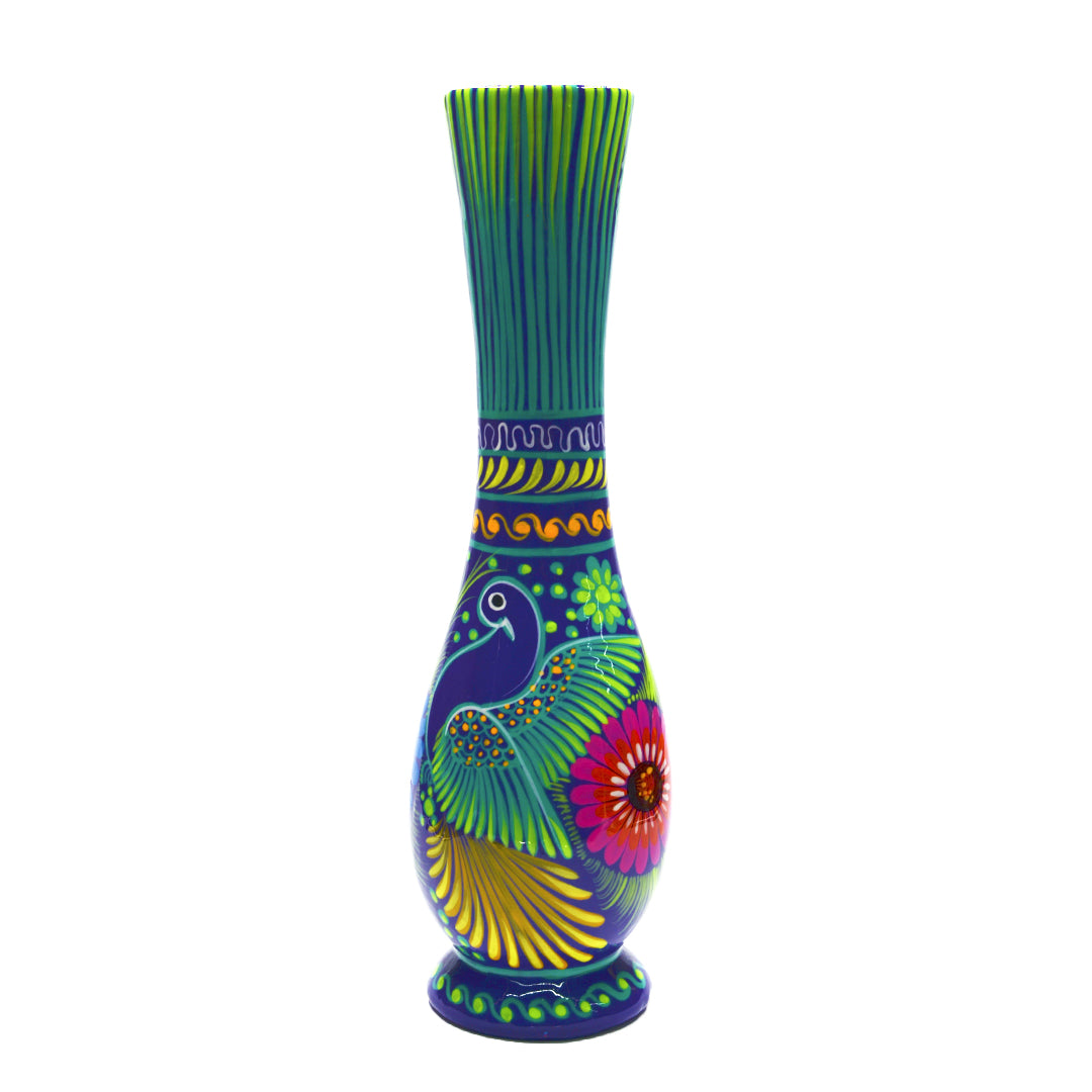 Xalitla Long Neck Hand-Painted Vase