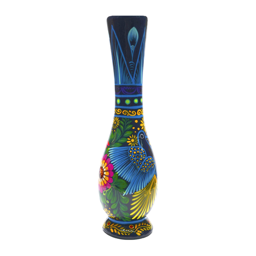 Xalitla Long Neck Hand-Painted Vase