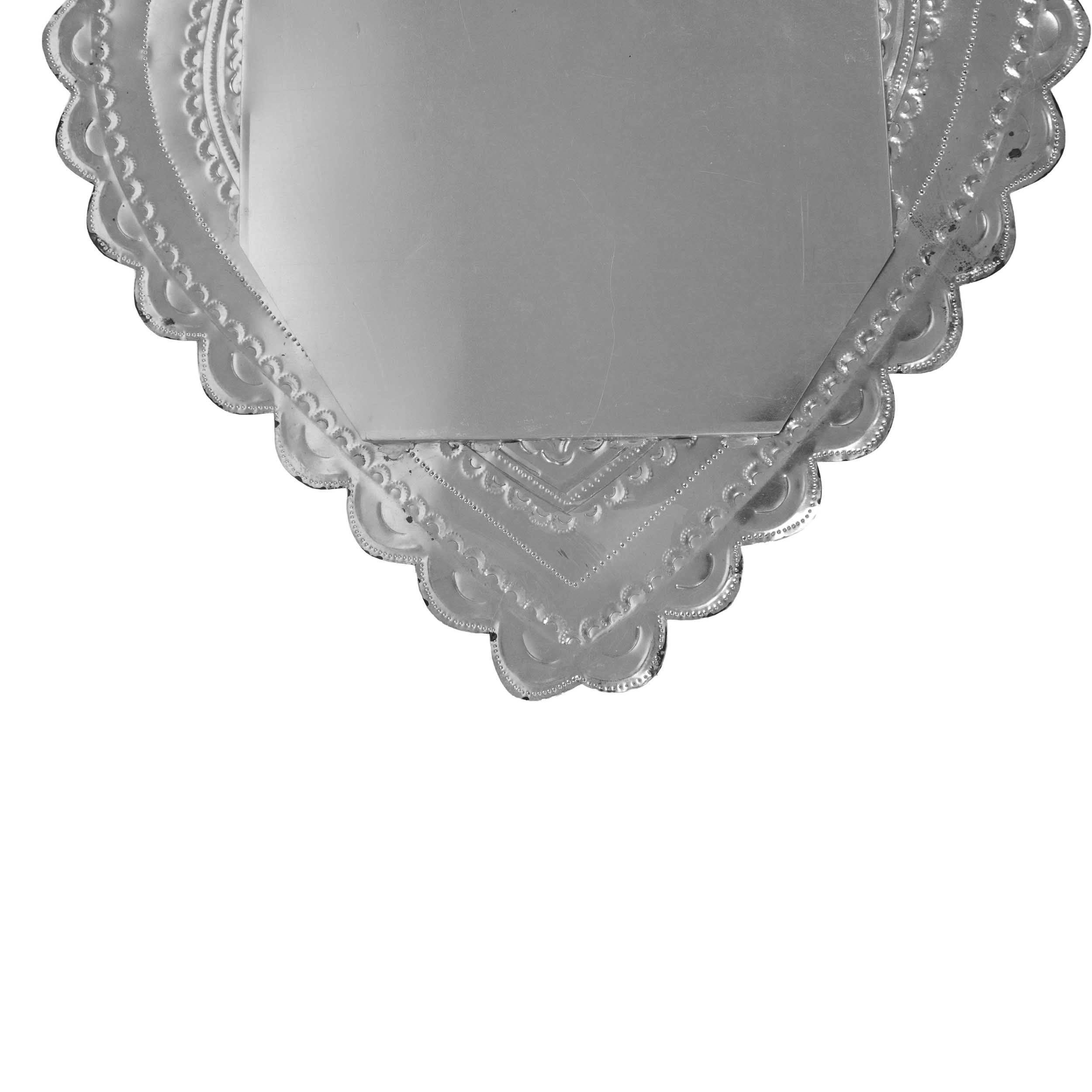 Flower Sacred Heart Milagro Mirror Tin Art Wall Decor