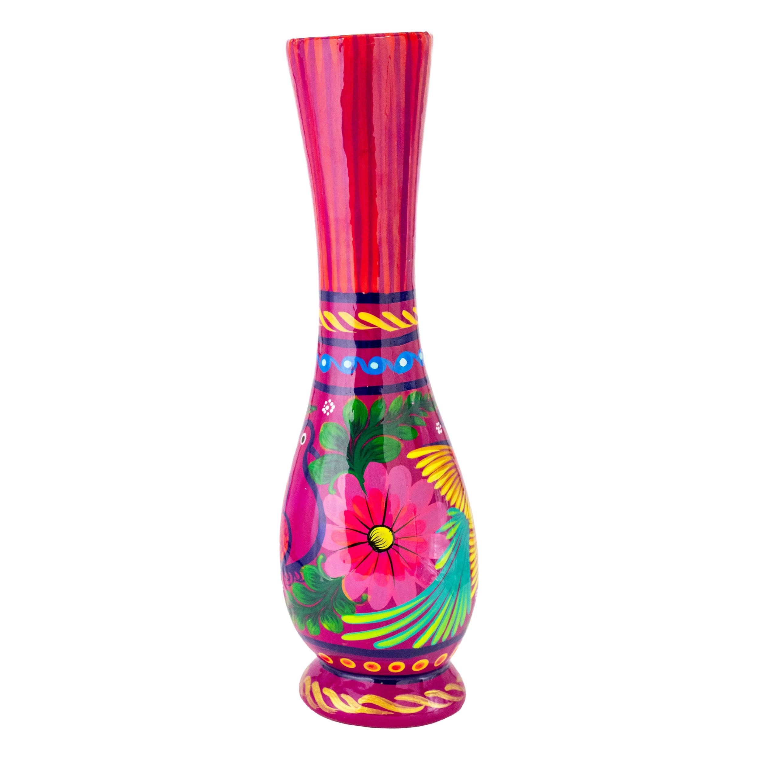 Xalitla Long Neck Hand-Painted Vase