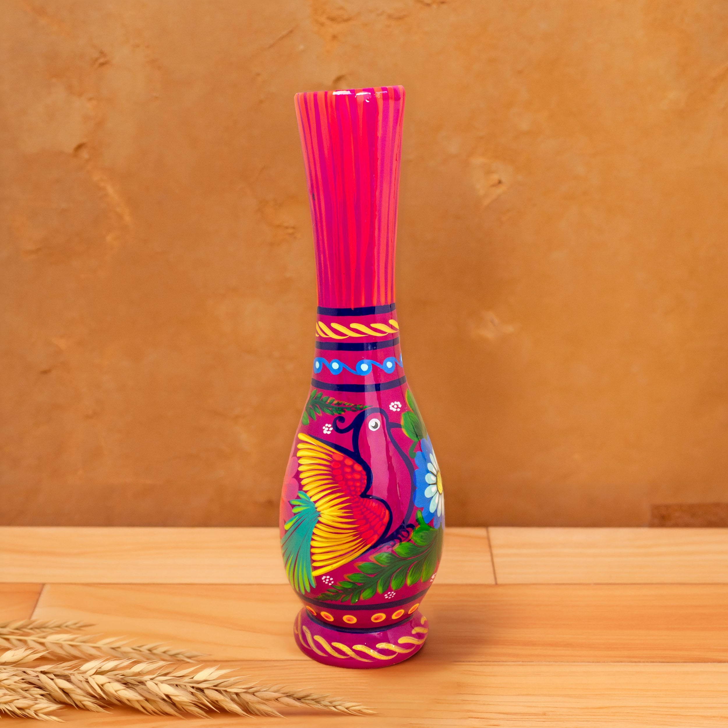 Xalitla Long Neck Hand-Painted Vase