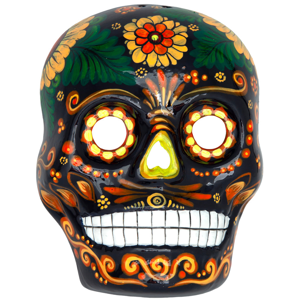 Cempasúchil Lolo Edition Xalitla Clay Sugar Skull Mask