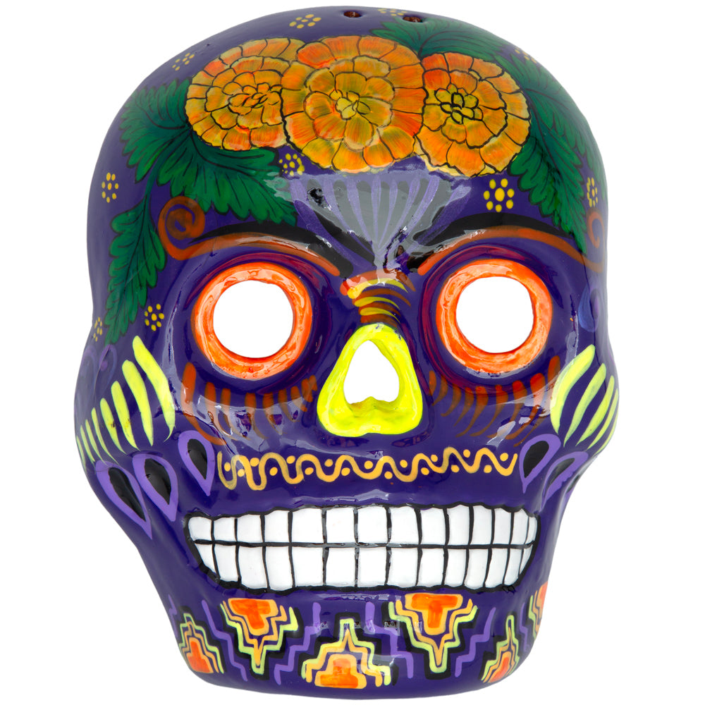 Cempasúchil Lolo Edition Xalitla Clay Sugar Skull Mask