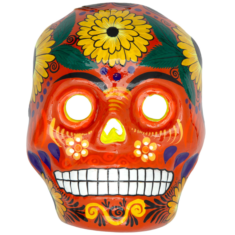 Cempasúchil Lolo Edition Xalitla Clay Sugar Skull Mask