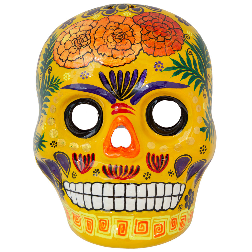 Cempasúchil Lolo Edition Xalitla Clay Sugar Skull Mask