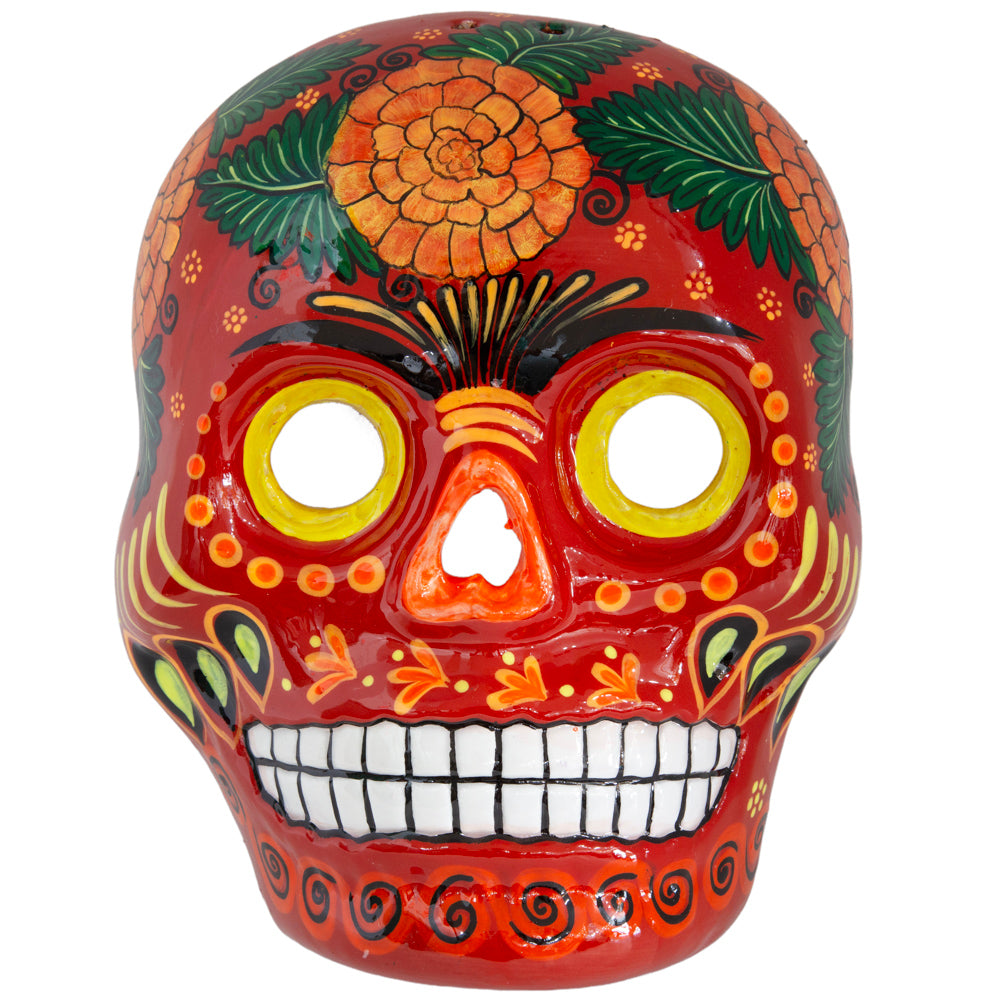 Cempasúchil Lolo Edition Xalitla Clay Sugar Skull Mask