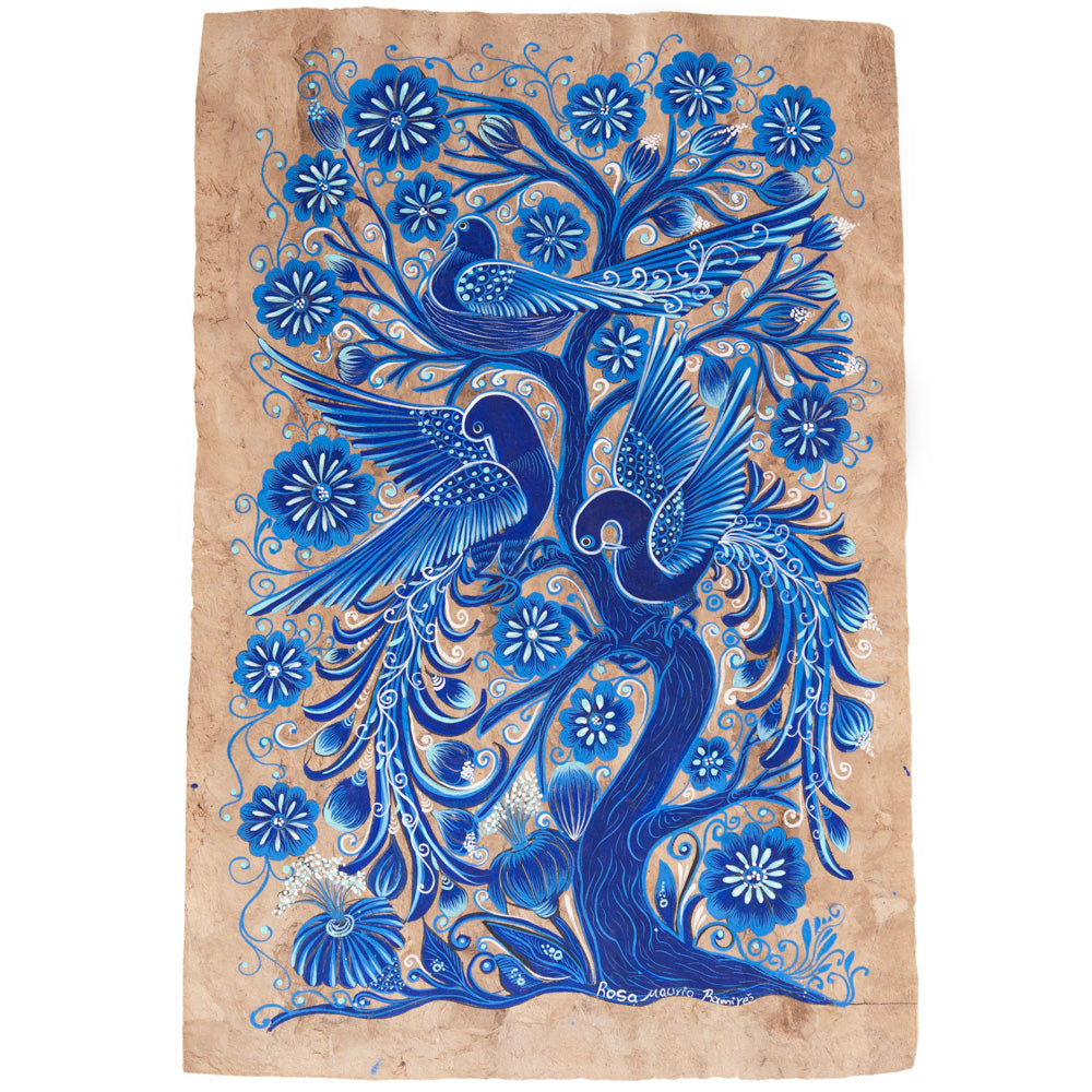 Hand-Painted Papel Amate Xalitla Painting