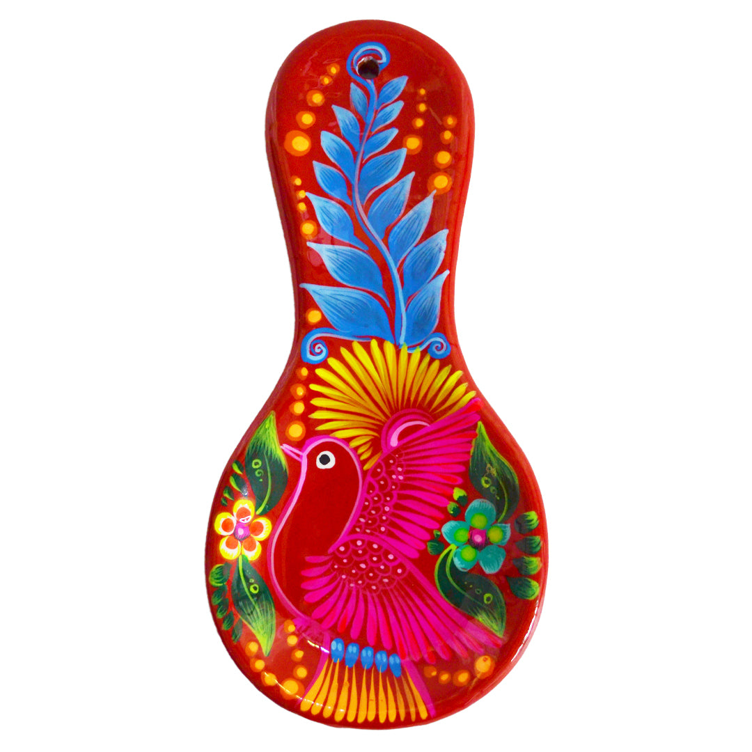 Hand-Painted Xalitla Clay Decorative Spoon Rest