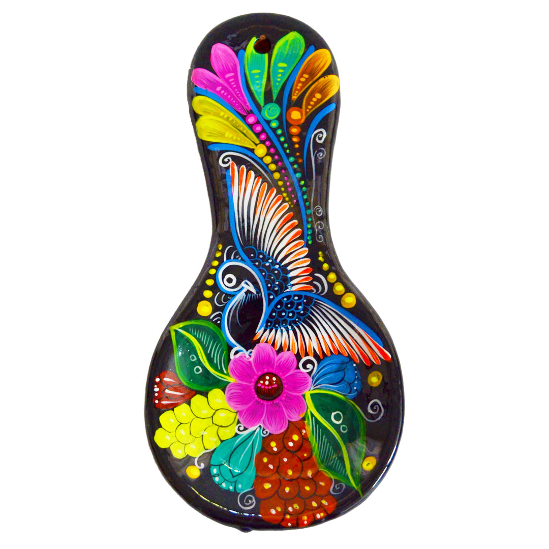 Hand-Painted Xalitla Clay Decorative Spoon Rest