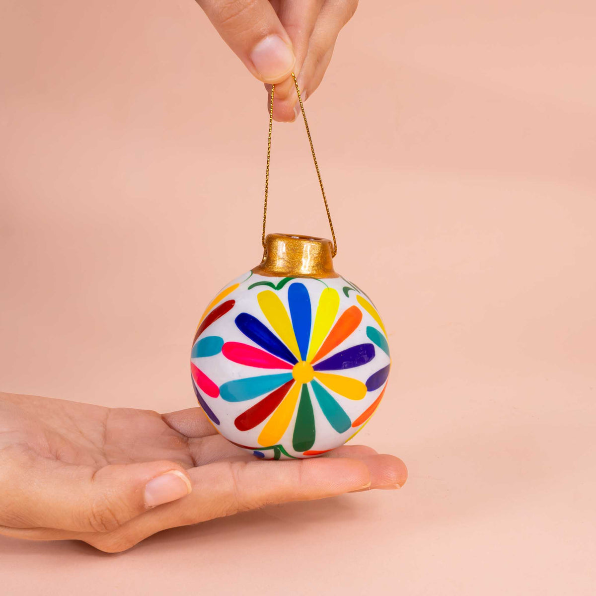 Multicolor Flower Clay Christmas Ornament