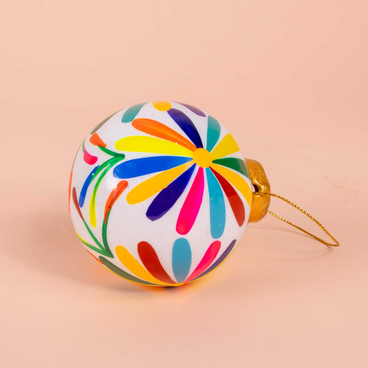 Multicolor Flower Clay Christmas Ornament