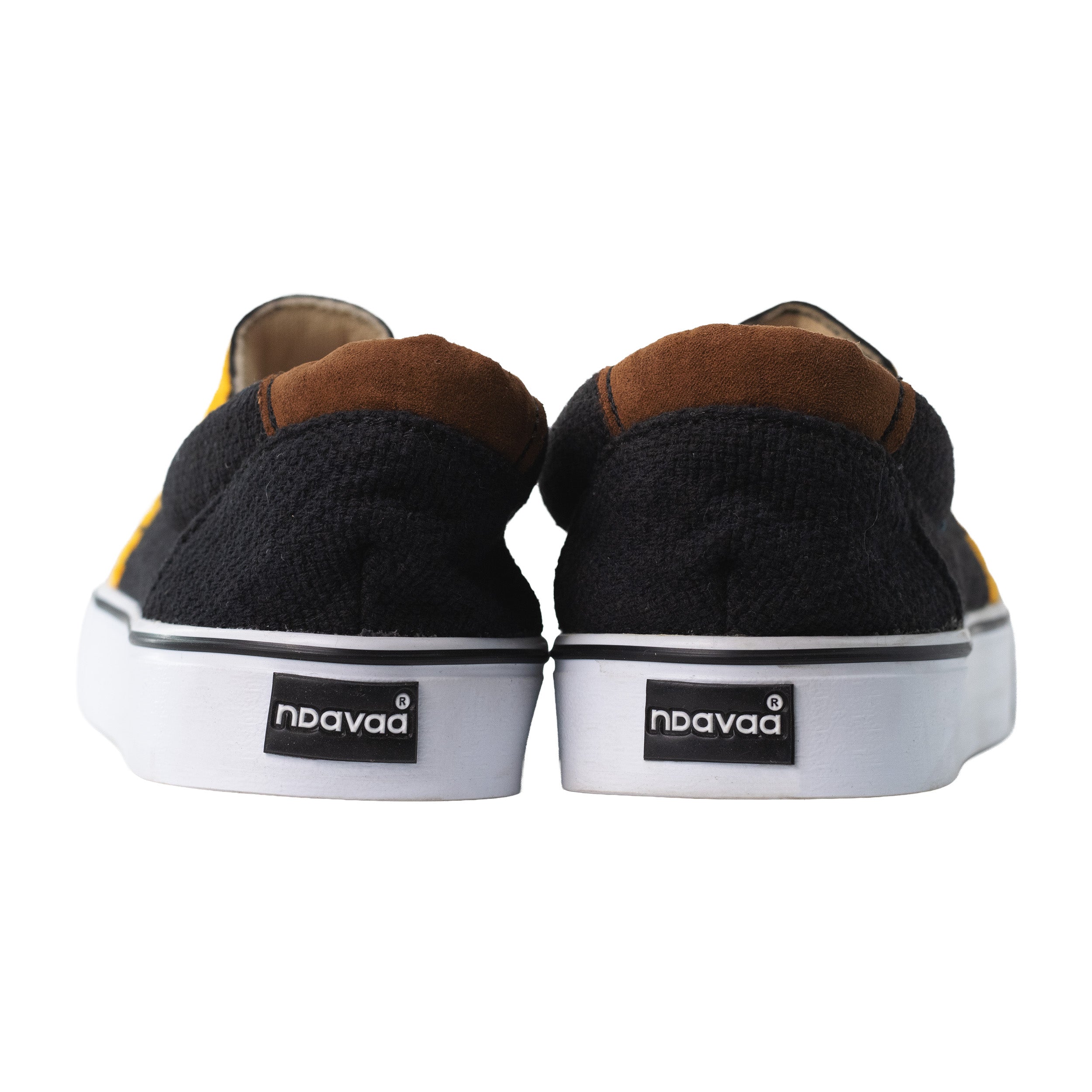 Black with Yellow Jalapa Embroidered Sneakers