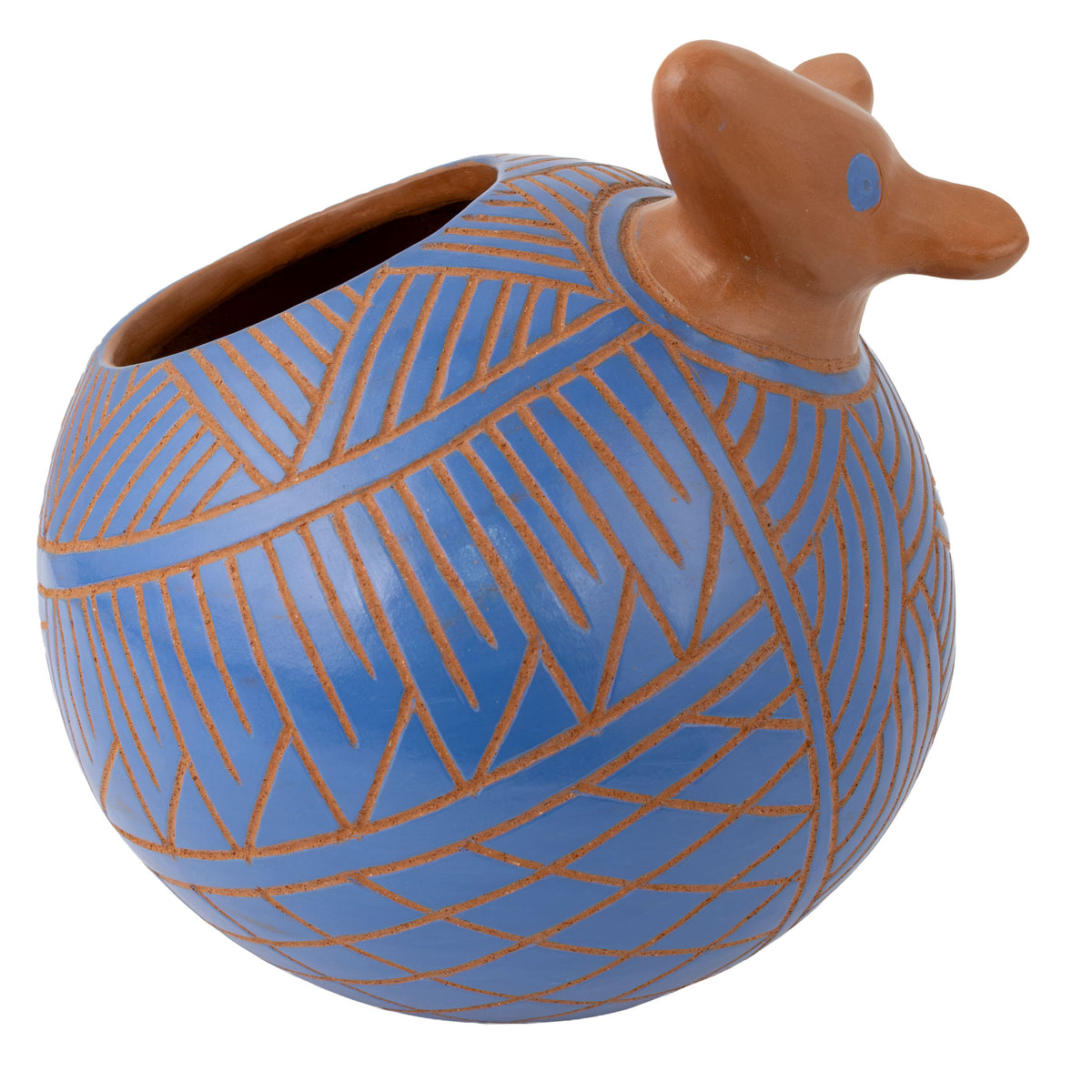 Zinapécuaro Blue Sphere Armadillo Sculpture