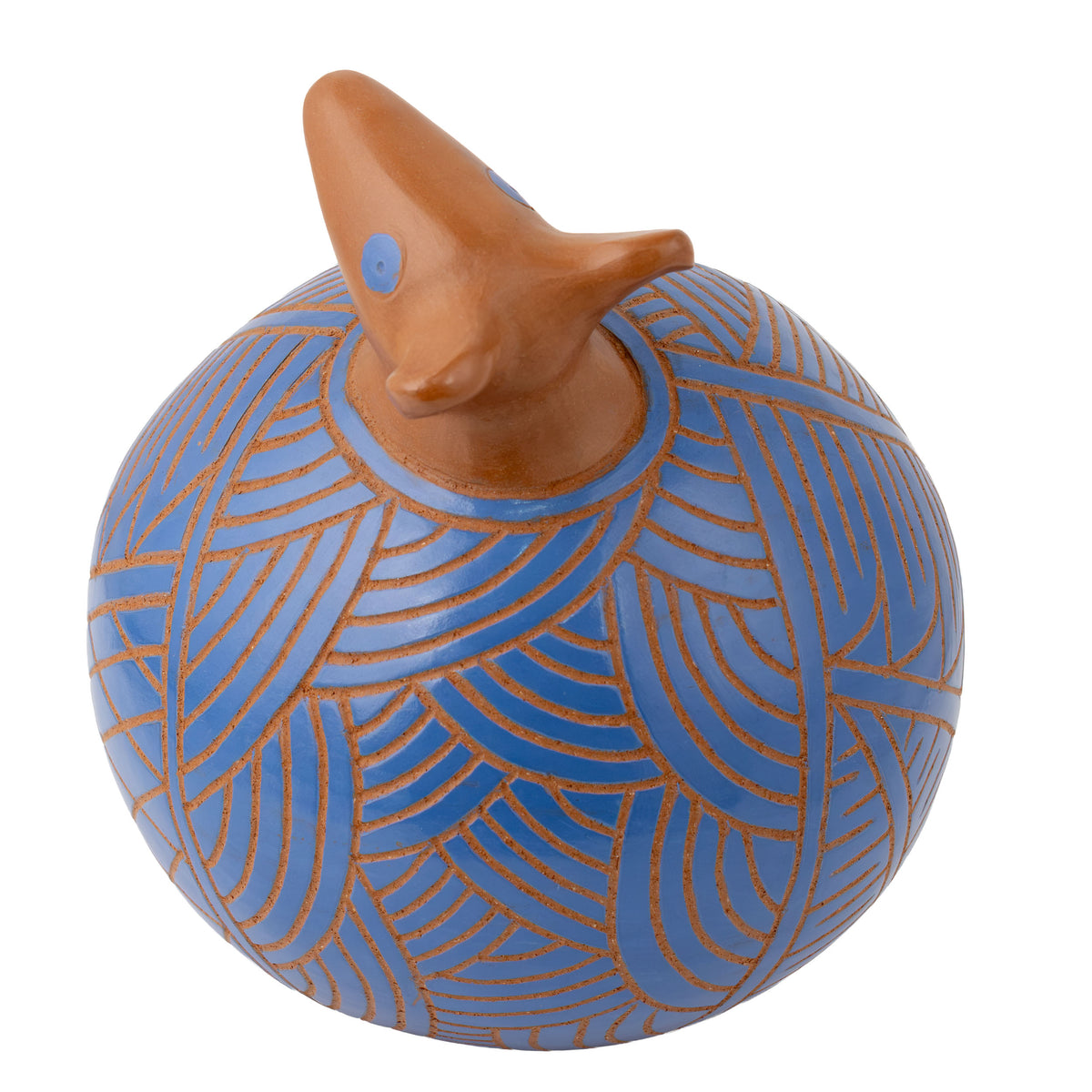 Zinapécuaro Blue Sphere Armadillo Sculpture