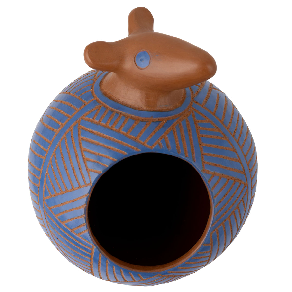 Zinapécuaro Blue Sphere Armadillo Sculpture
