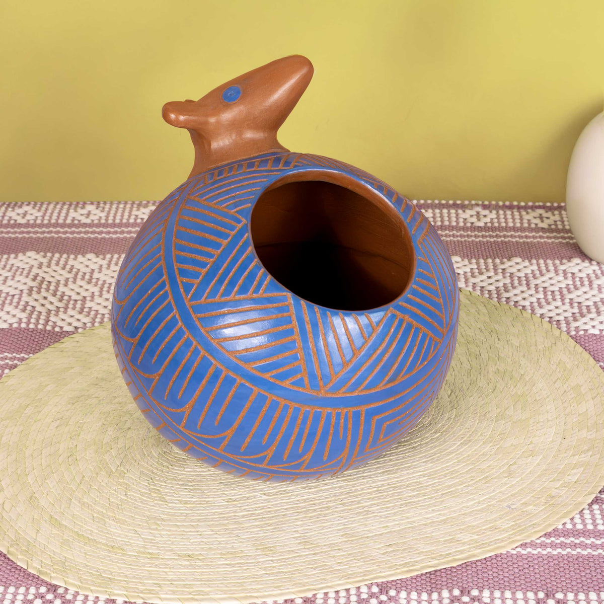 Zinapécuaro Blue Sphere Armadillo Sculpture