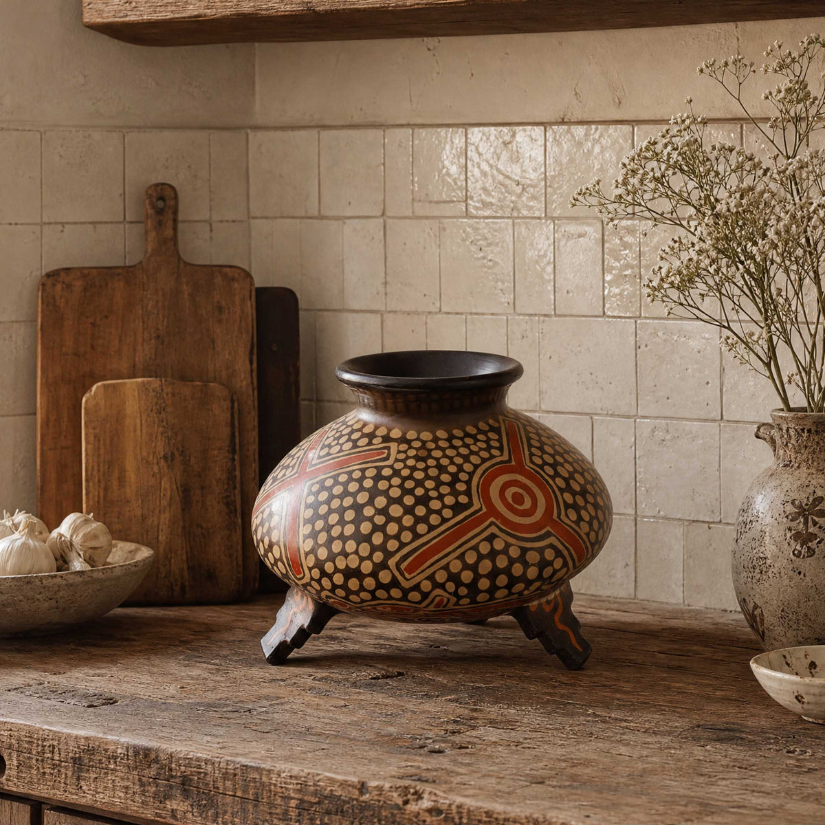 Zinapécuaro Aire Hand-Painted Ceramic Vase
