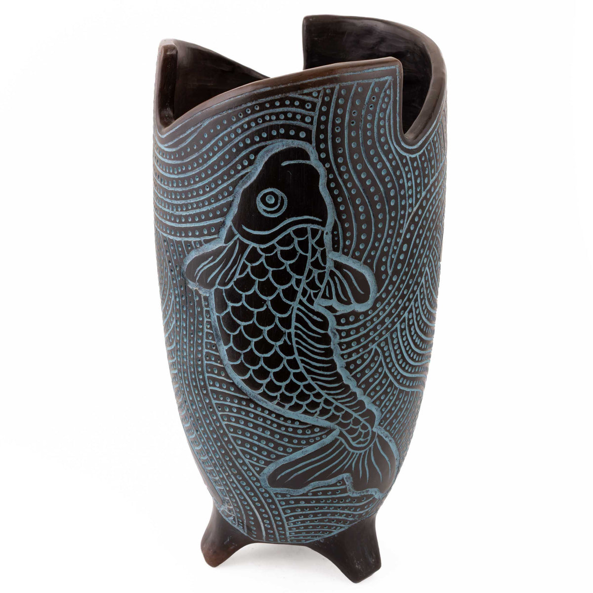 Zinapécuaro Flowing Fish Ceramic Vase