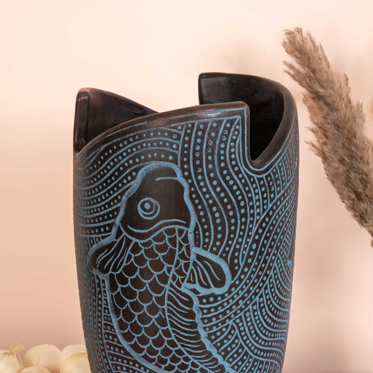 Zinapécuaro Flowing Fish Ceramic Vase
