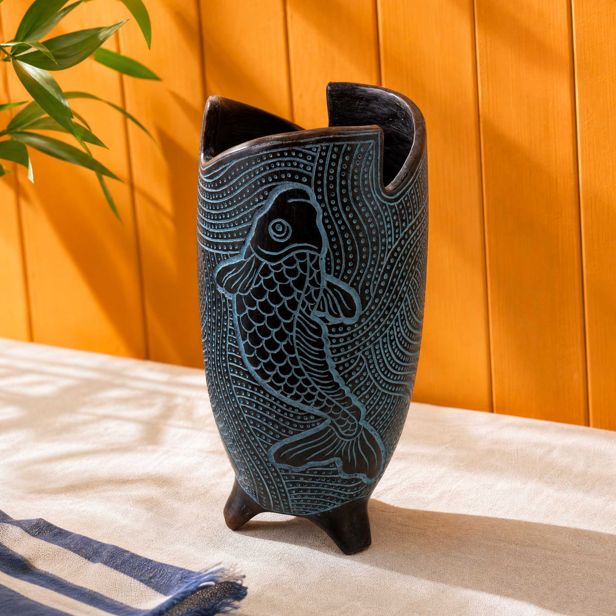 Zinapécuaro Flowing Fish Ceramic Vase