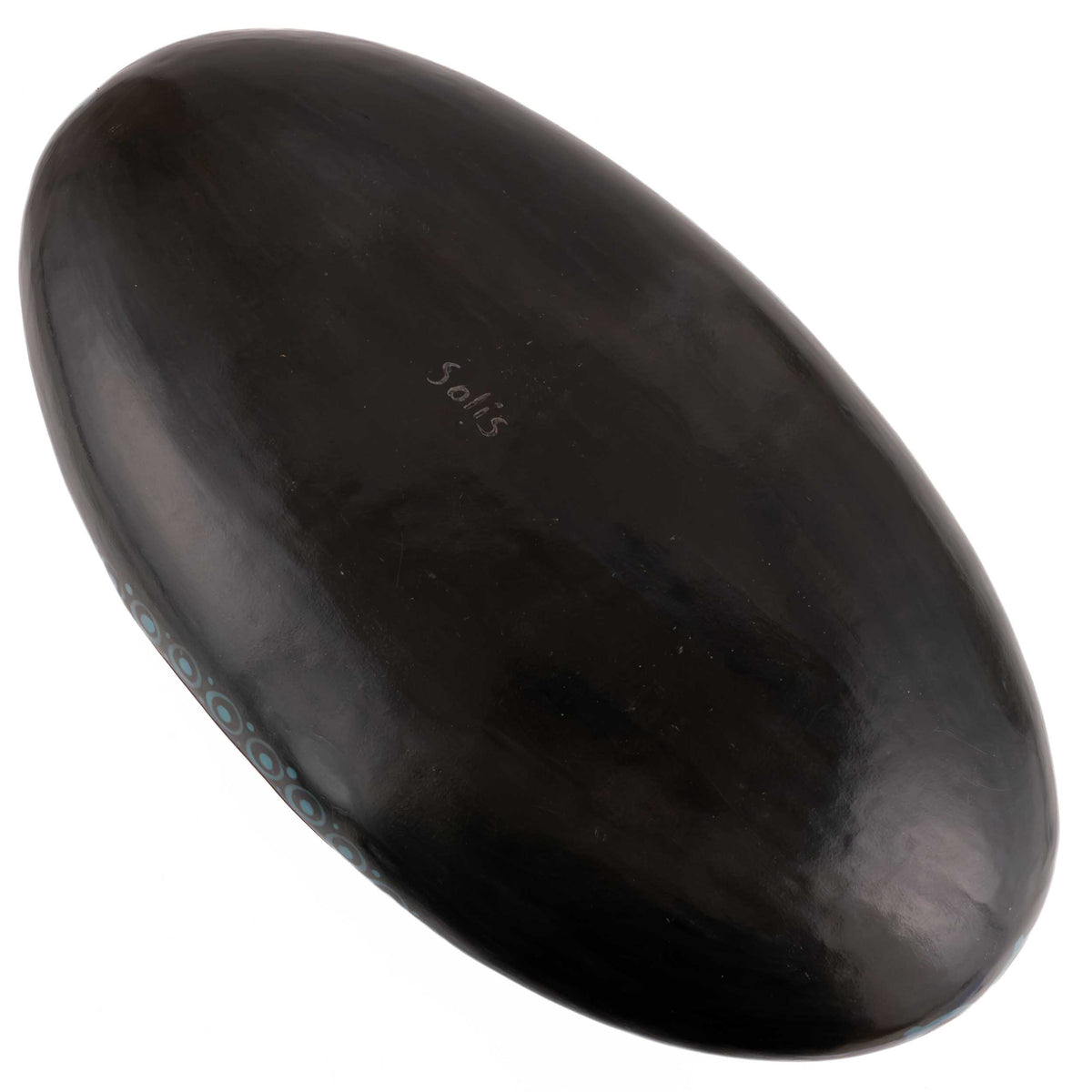 Zinapécuaro Teal Hand-Carved Ceramic Vessel