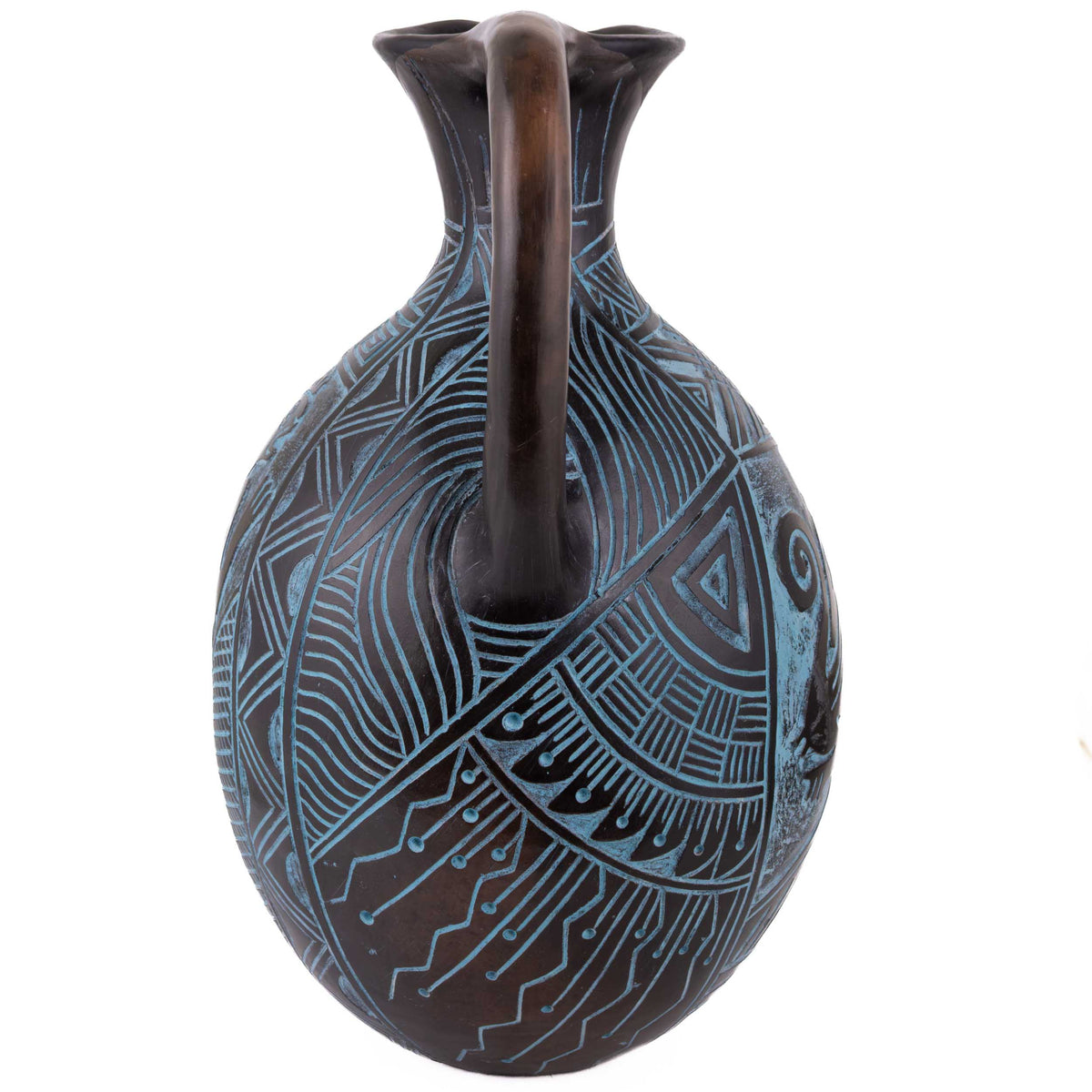 Zinapécuaro Carved Ceramic Water Pitcher