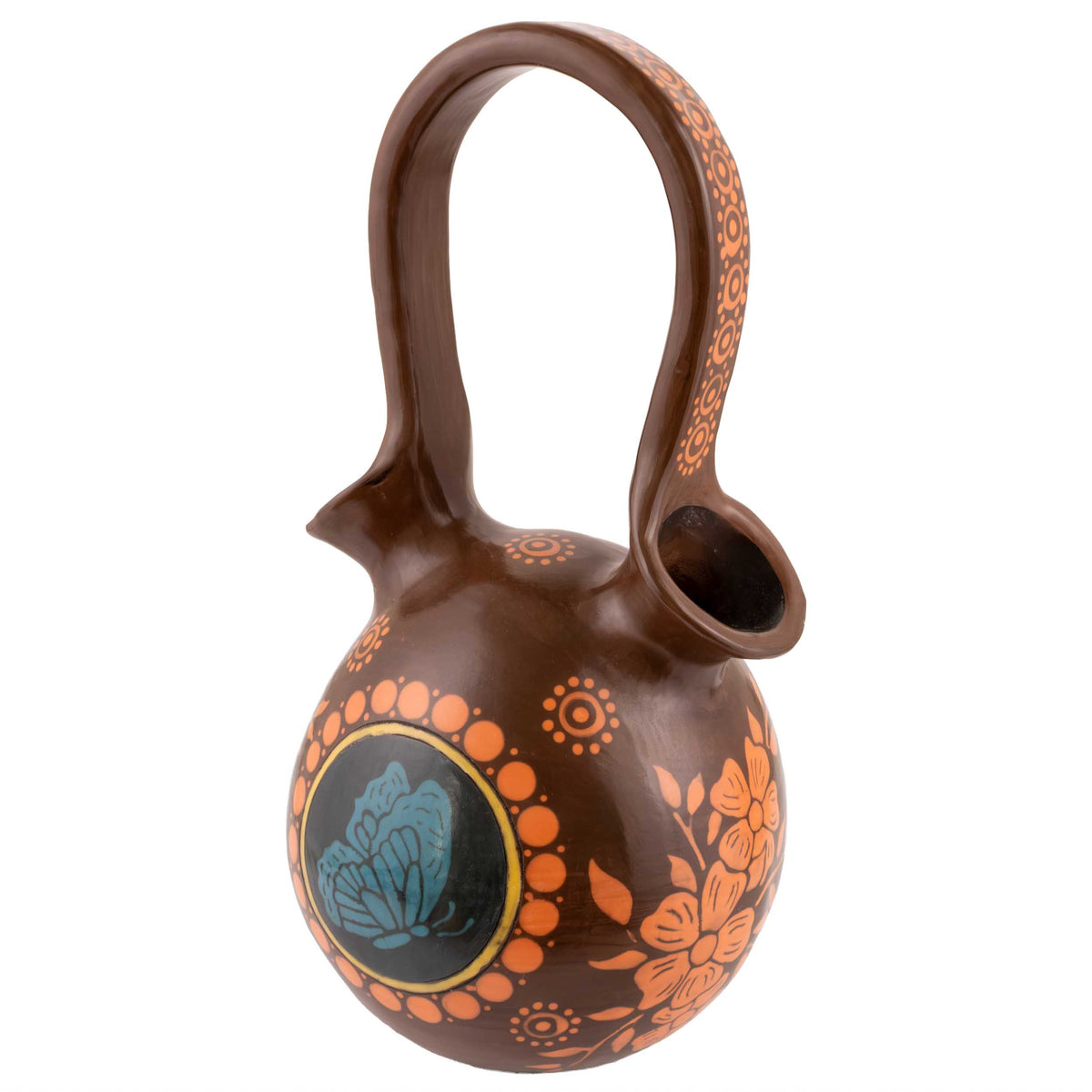 Zinapécuaro Ollitas de Matrimonio Floral Butterfly Ceramic Vases