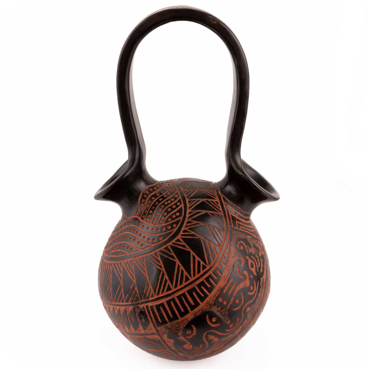 Zinapécuaro Hand-Carved Ollita de Matrimonio Ceramic Vases