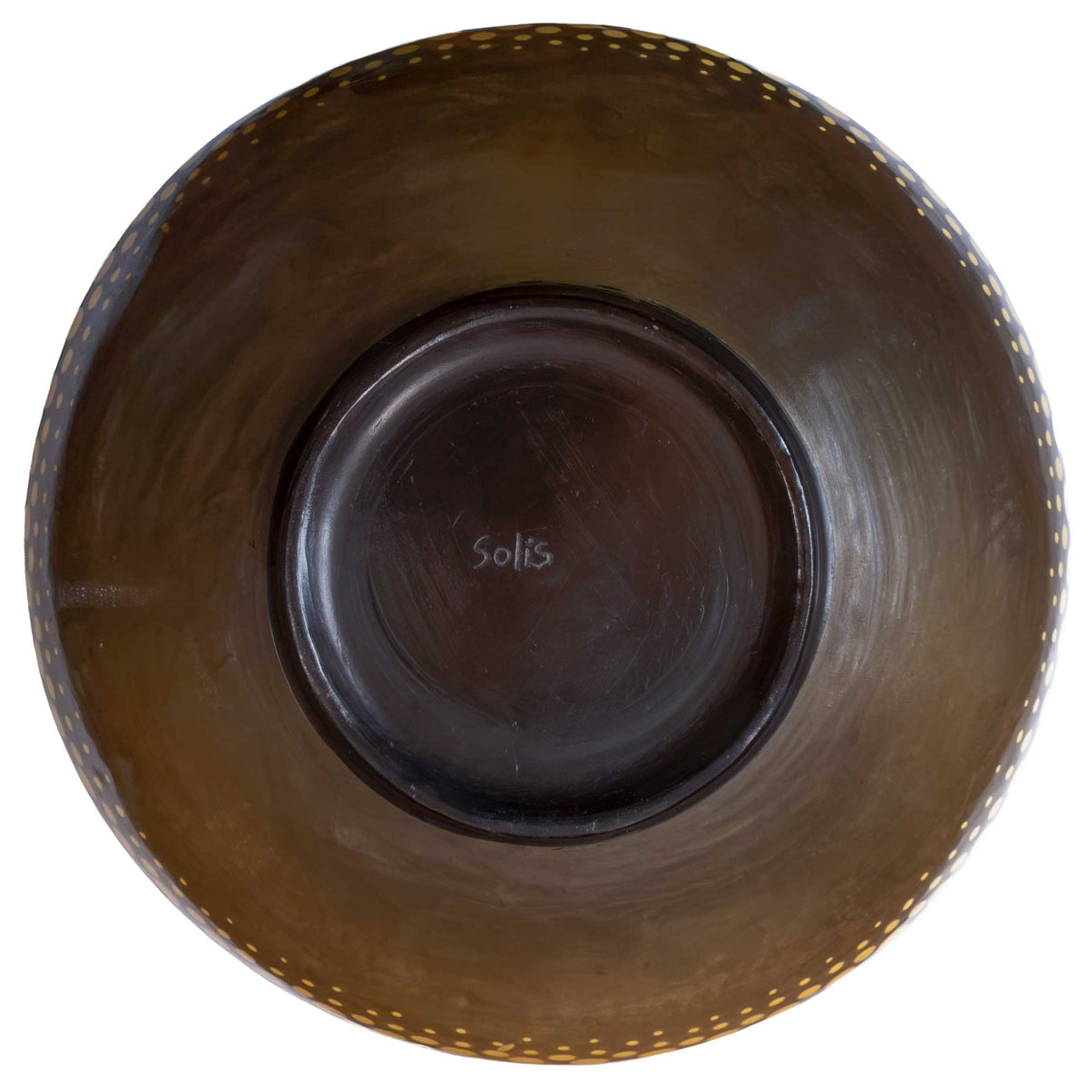 Zinapecuaro Amarillo Hand-Carved Mandala Ceramic Vessel