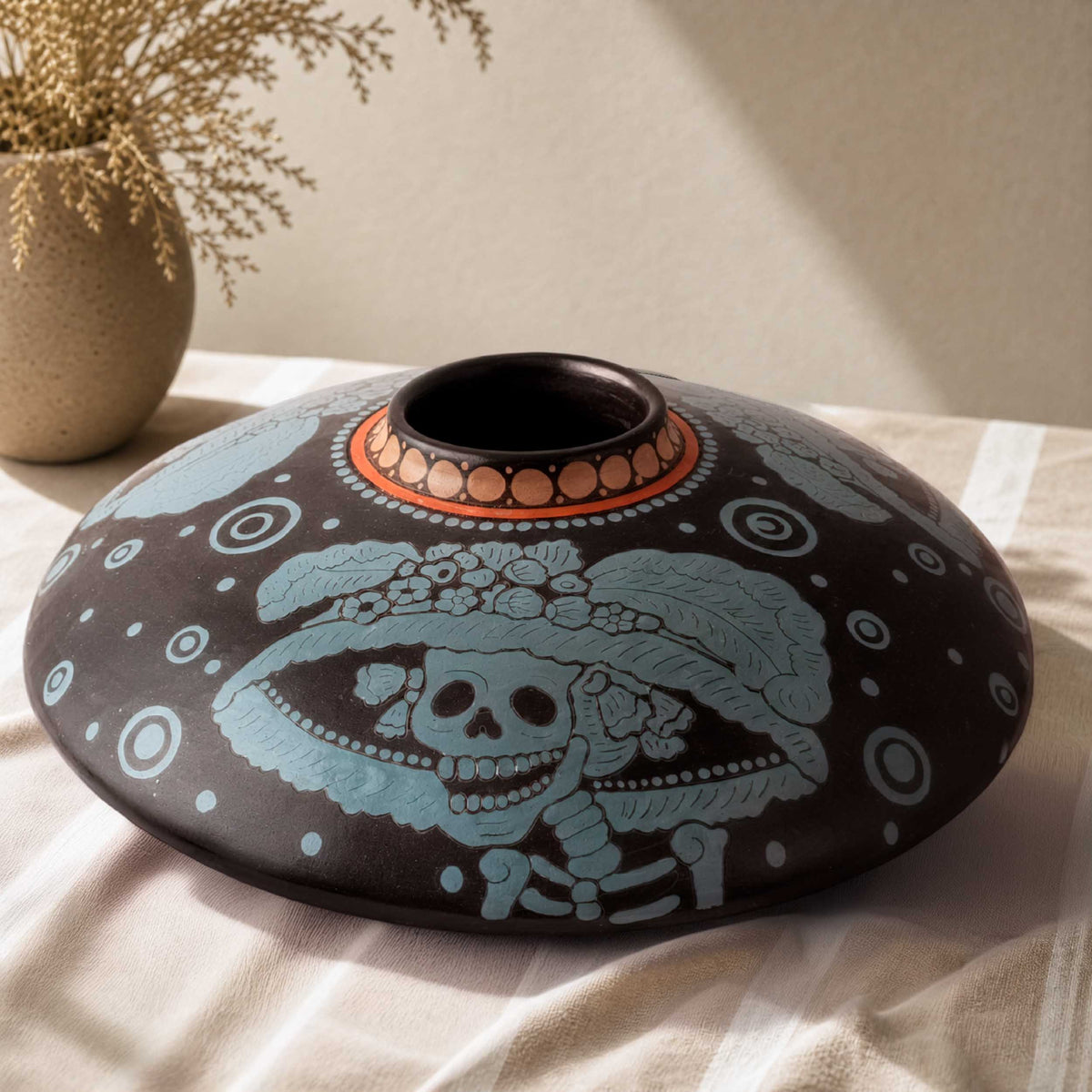 Zinapécuaro Luneta Catrina Ceramic Vase
