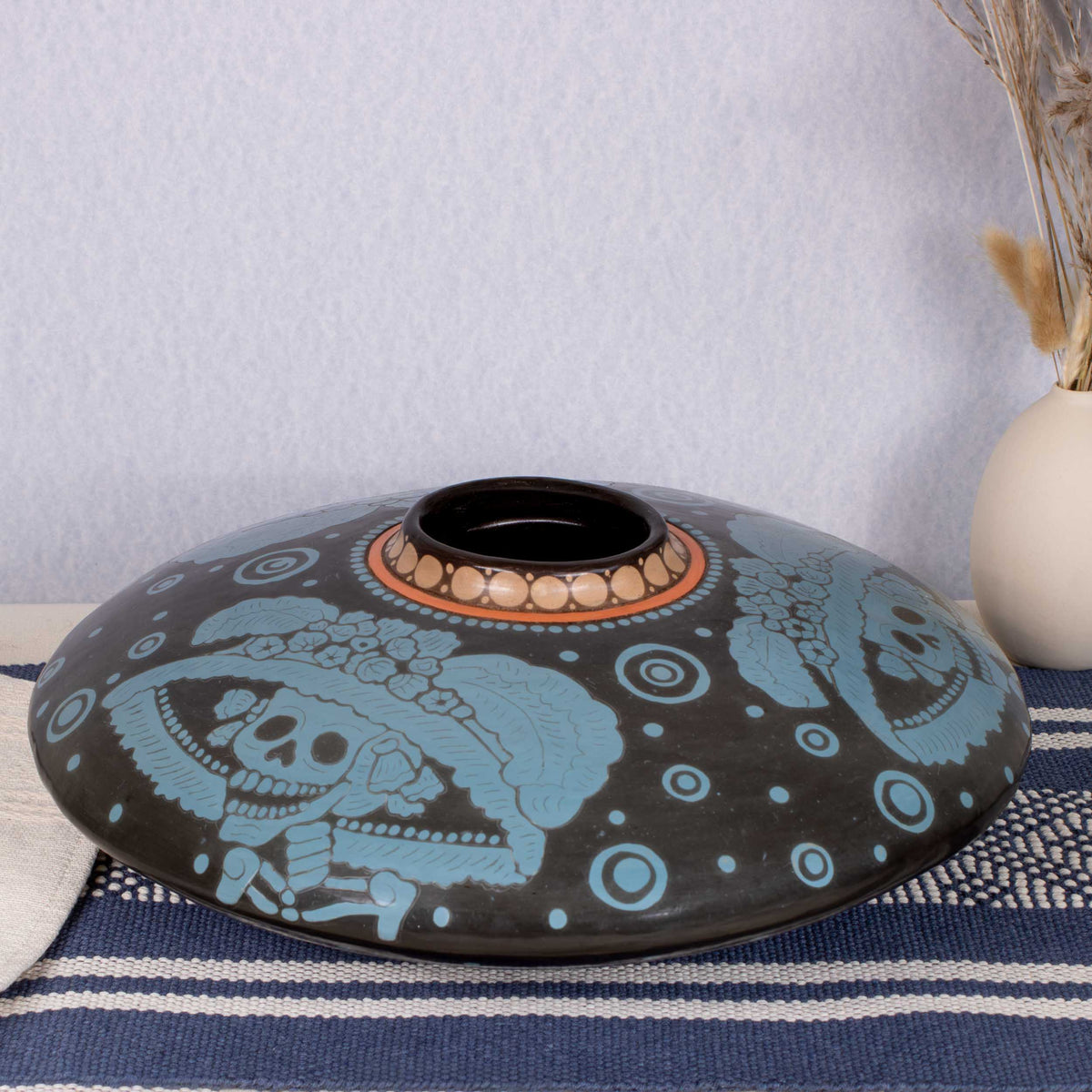 Zinapécuaro Luneta Catrina Ceramic Vase