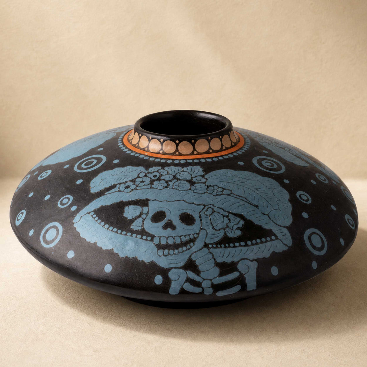 Zinapécuaro Luneta Catrina Ceramic Vase