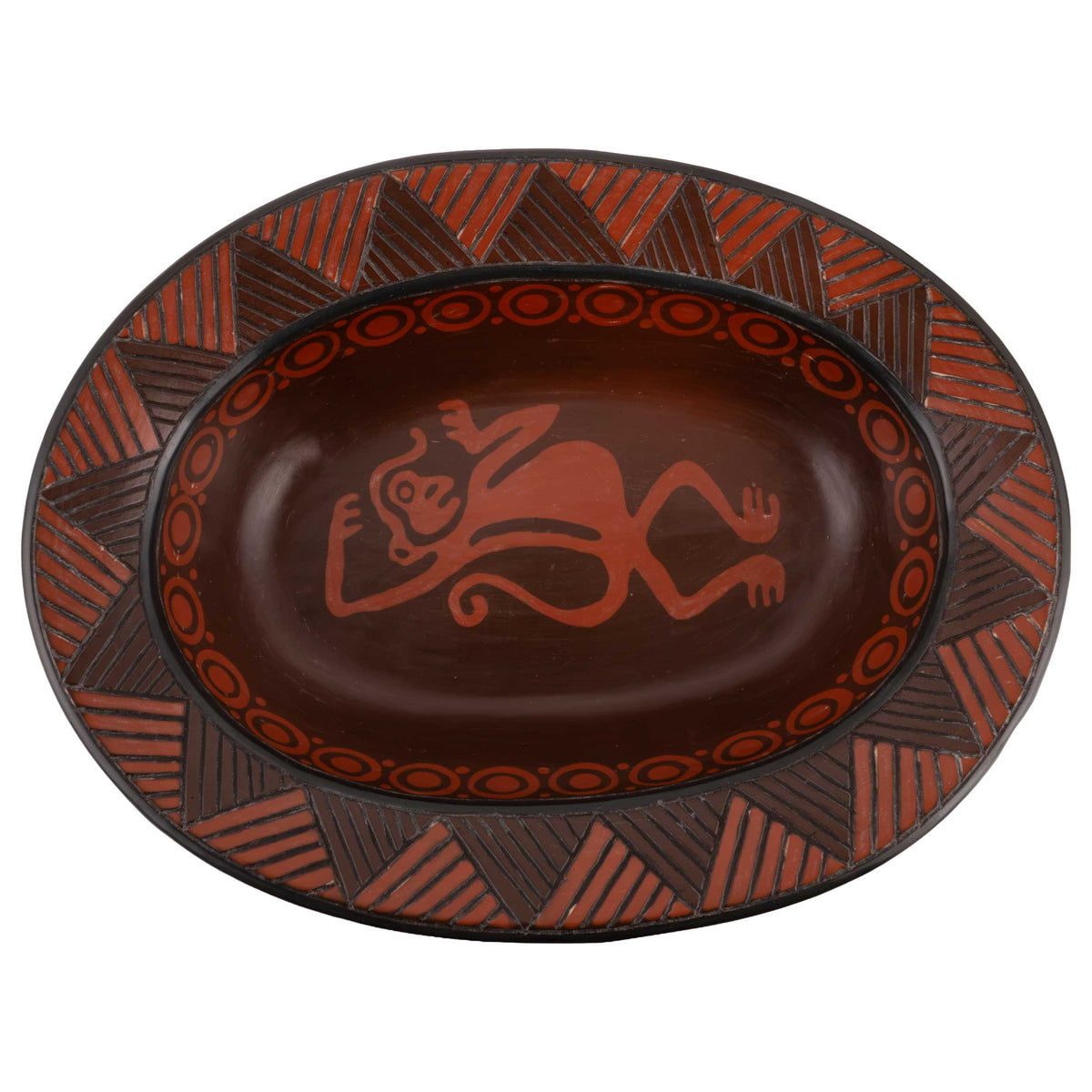 Zinapécuaro Monkey Negative Imprint Ceramic Platter