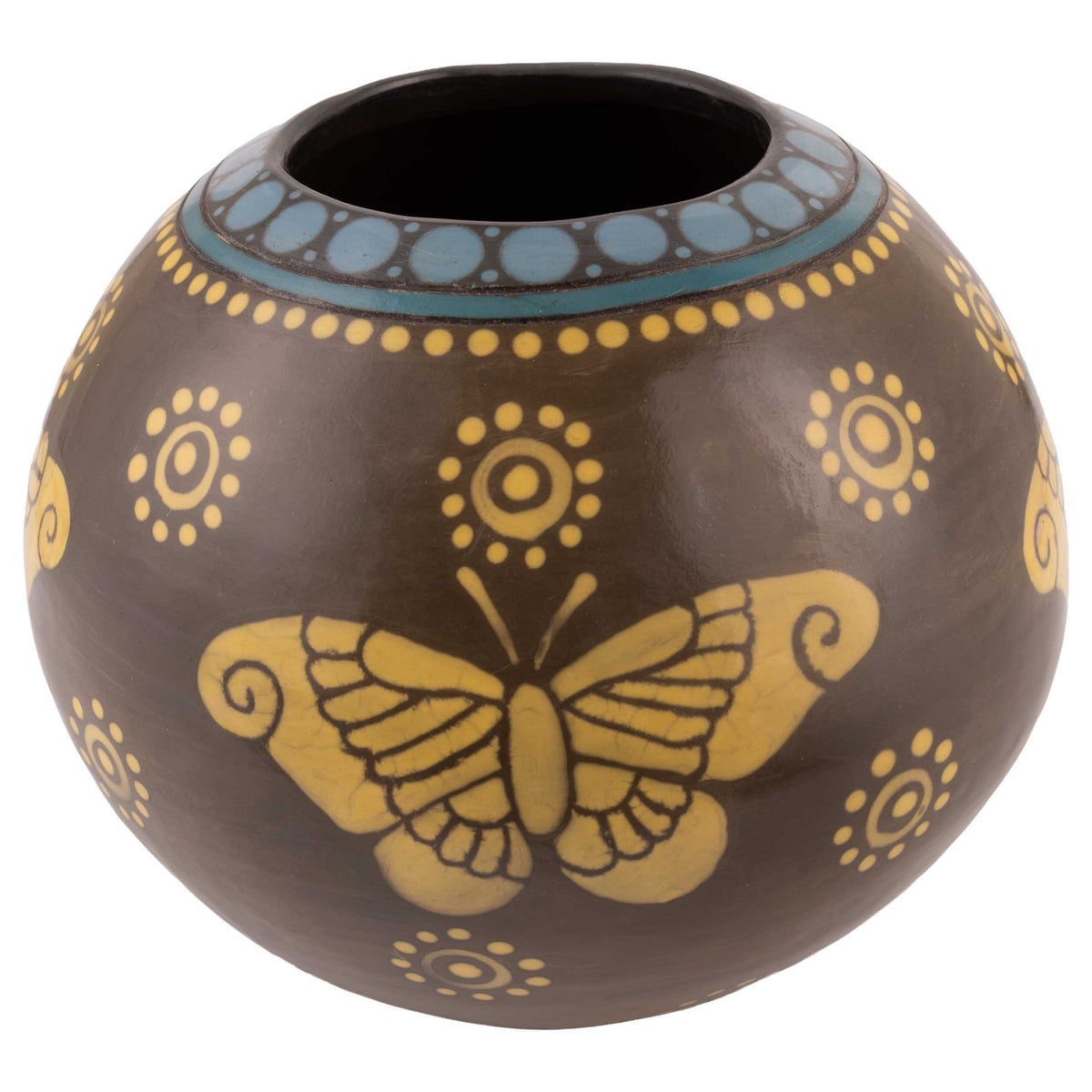 Zinapécuaro Volar Hand-Painted Ceramic Vase