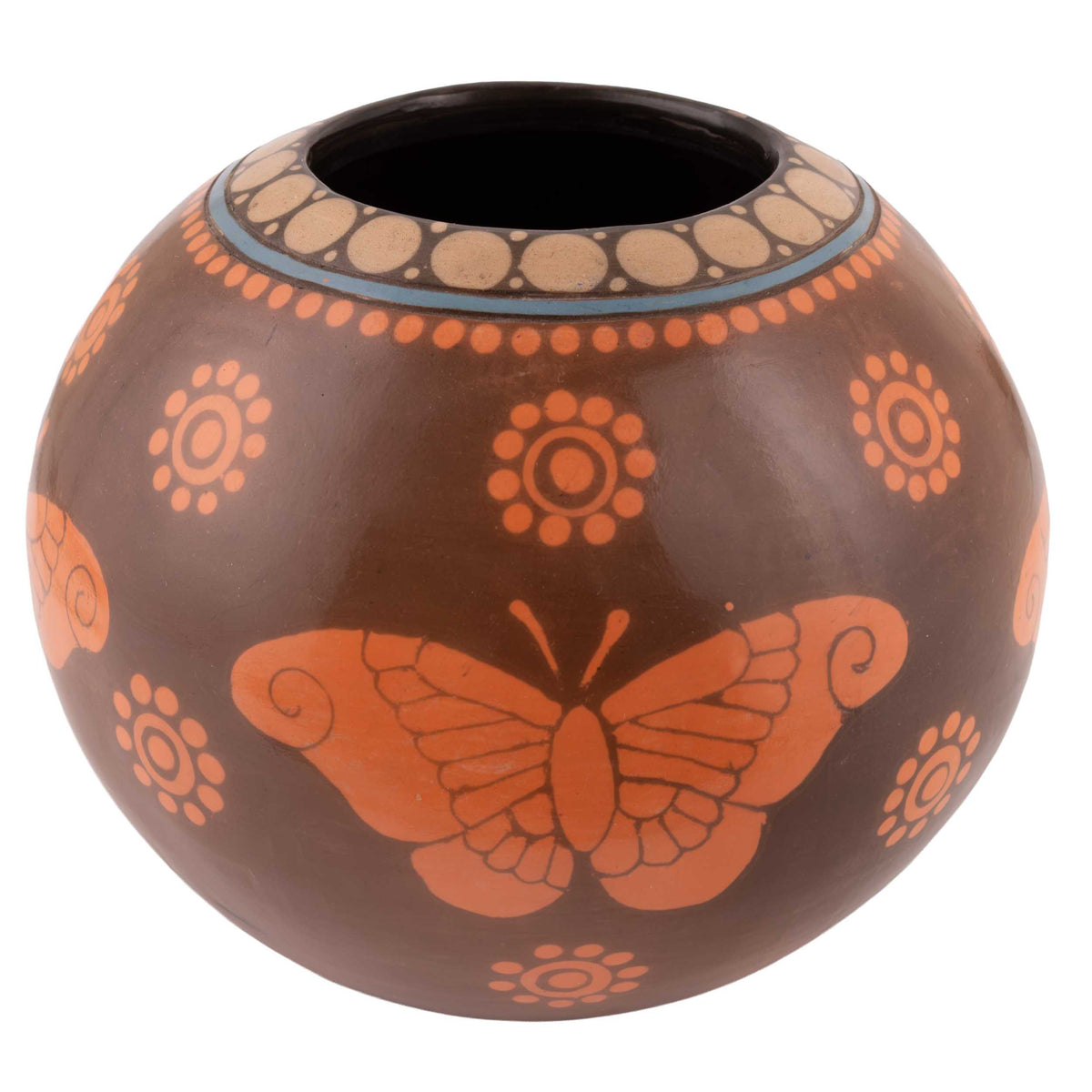 Zinapécuaro Volar Hand-Painted Ceramic Vase
