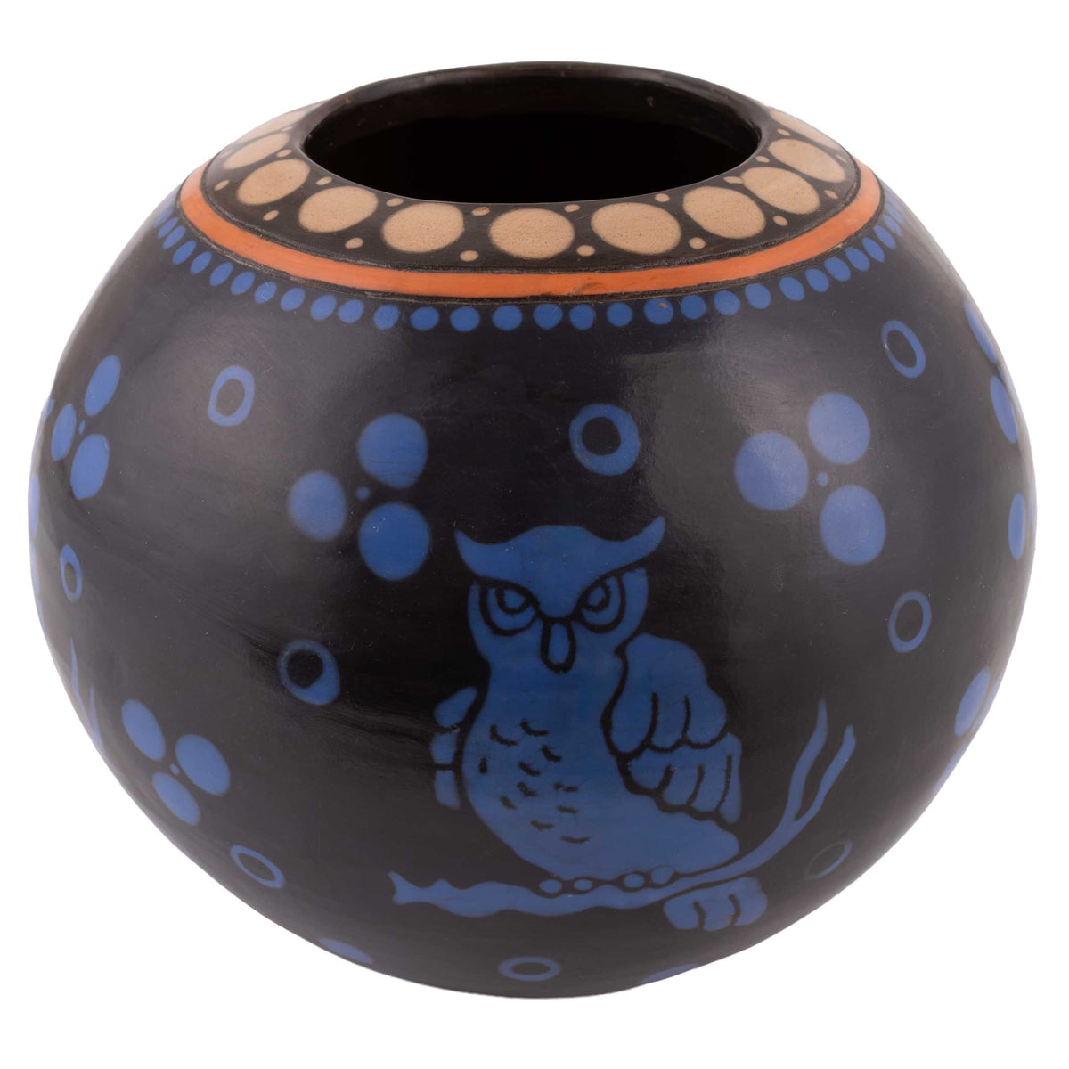 Zinapécuaro Volar Hand-Painted Ceramic Vase