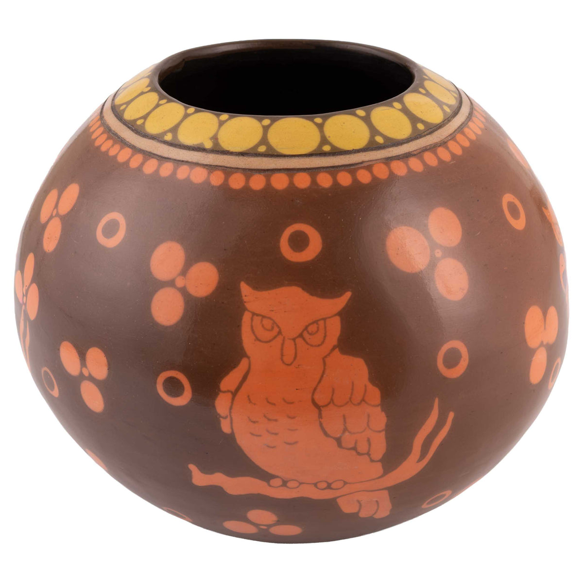 Zinapécuaro Volar Hand-Painted Ceramic Vase