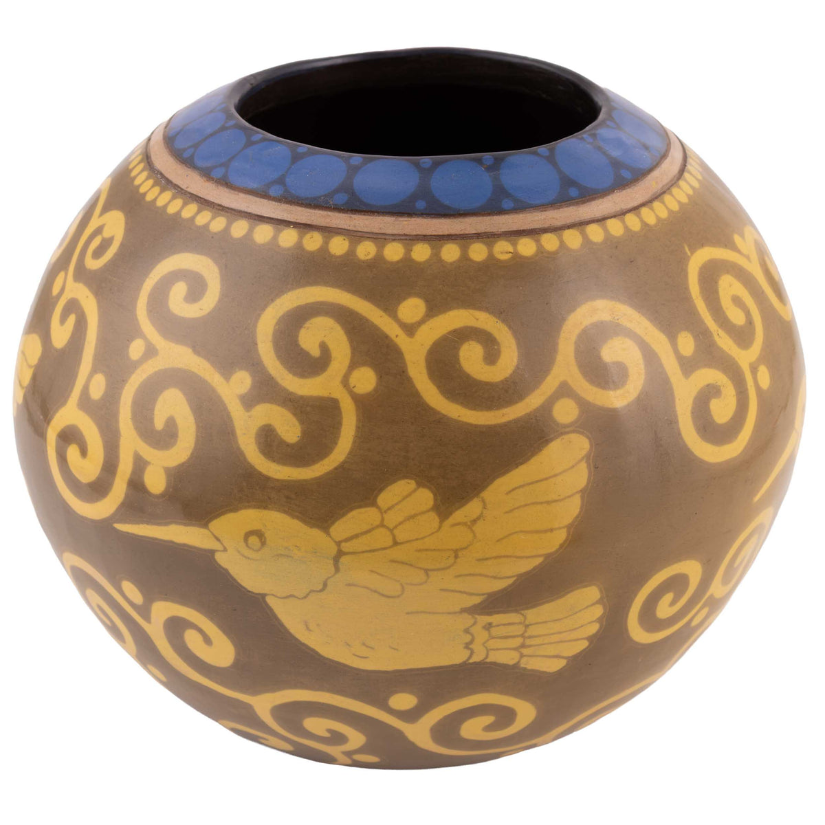 Zinapécuaro Volar Hand-Painted Ceramic Vase