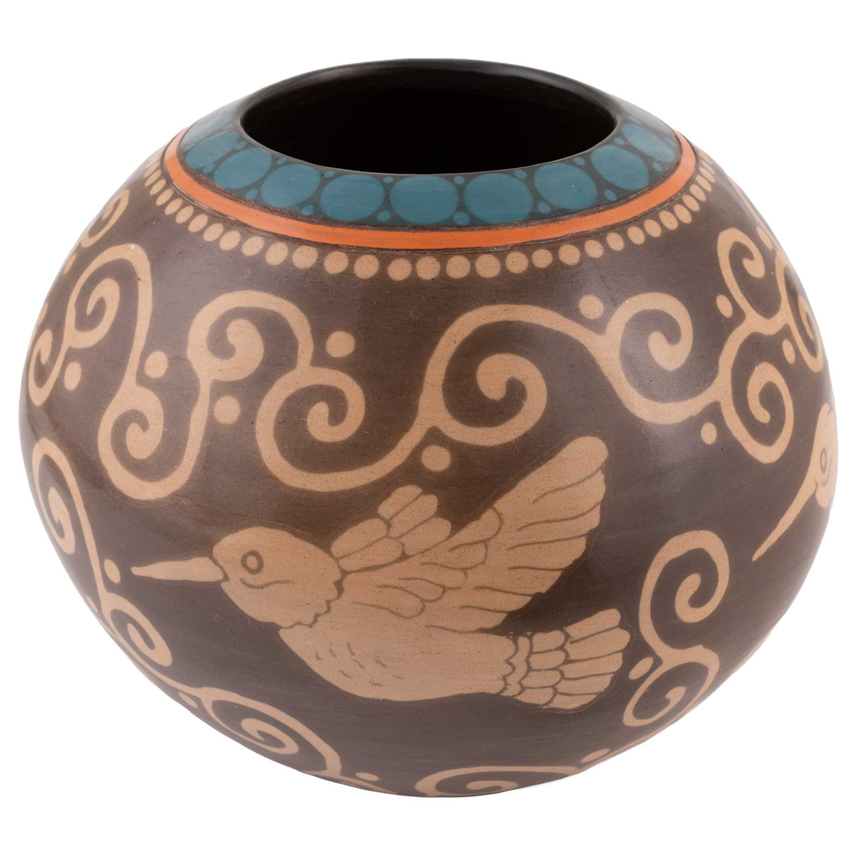 Zinapécuaro Volar Hand-Painted Ceramic Vase